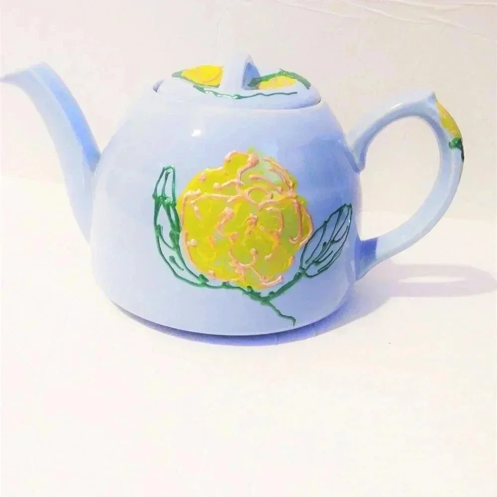 Vintage‎ Handmade Blue Teapot England Made